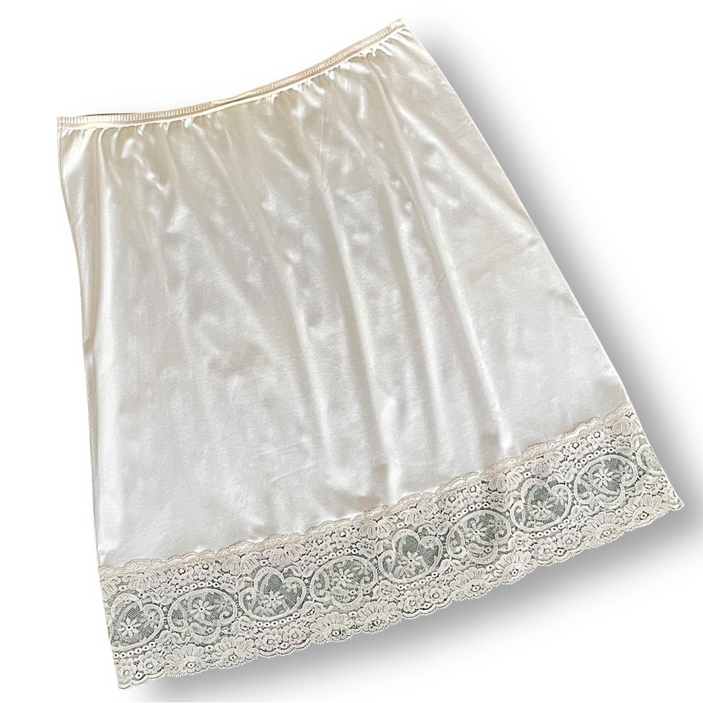 Classic Cream Half Slip with Lace Hem